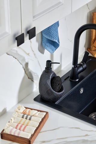 Cooker 650 Ml Seramik Süngerlikli Sıvı Sabunluk Ckr3560 Siyah
