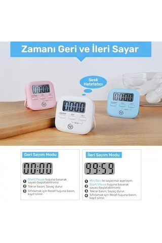 Npt05m Mutfak,ders,yemek İçin 99:59dk Dijital Alarm Kronometre,pomodoro Öğrenci Motivasyon Saati