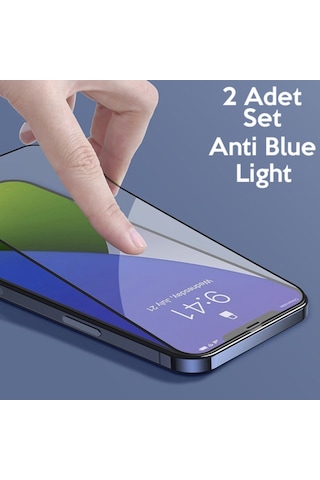 Baseus Apple Uyumlu   iPhone 12 Pro Max 6.7 0.3Mm Full Anti Blue Light Tempered Ekran Koruyucu Siyah