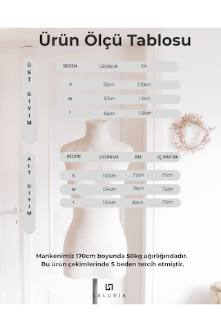 Laluvia Taş Paçası Lastikli Pantolon Gömlek Takım - 909466