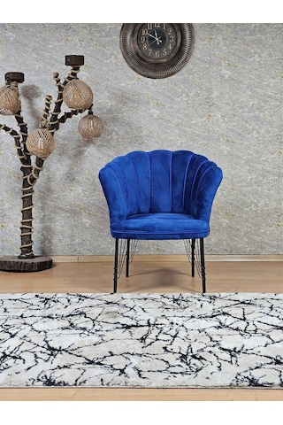 Tekli Siyah Boyalı Tel Ayak Papatya Çay Seti Koltuk Tekli Berjer 001