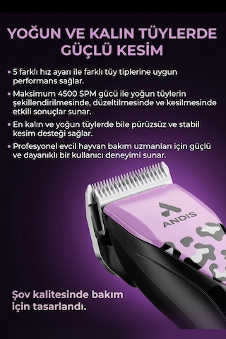 Andis Pulse Zr Iı Kablosuz Wild Yedek Bataryalı Kedi Köpek Tıraş Makinesi