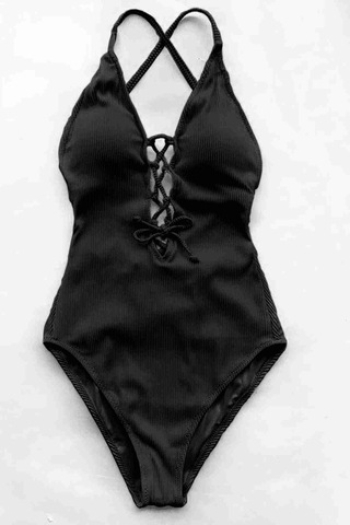 Alpinmoda Özel Kumaş Mayo Ms42944 Siyah