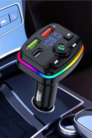 Araç Bluetooth 5.1 Fm Transmitter Cihazı Araba Müzik Mp3 Çalar Oto Çakmaklık 20w Hızlı Şarj Aleti