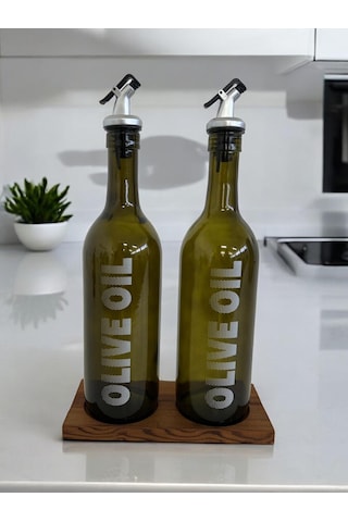 Selka Home 2' Li Ahşap Stant Olıve Oıl Yağlık 750 Ml 001