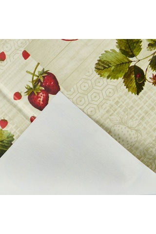 Evidea Soft Çilek Pvc Masa Örtüsü - Bej - 140x200 Cm Bej