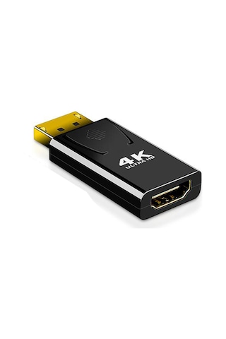 Displayport Dp Erkek - Hdmı Dişi Dönüştürücü Adaptör, 4k 60hz Ultra Hd Görüntü Ve Ses Aktarım Çevirici, Bilgisayar Monitör Tv Projektör Uyumlu, Altın Kaplama S271
