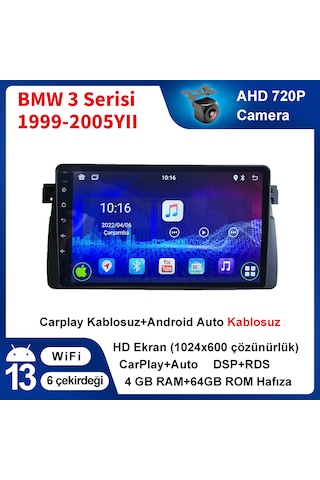 Bmw 3 E46 1999-2005yıl 4gb Ram 64gb Rom Multimedya Carplay