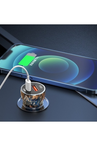 Dancemonkey Buweı 2.0 Çift Portlu Hızlı Şarj Cihazı - 30w Qc4.0+pd, Araba İçin Usb/type-c Şarj Aleti