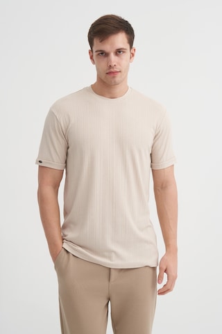Cazador Bisiklet Yaka Dokulu Erkek T-shirt 42530 Bej Bej
