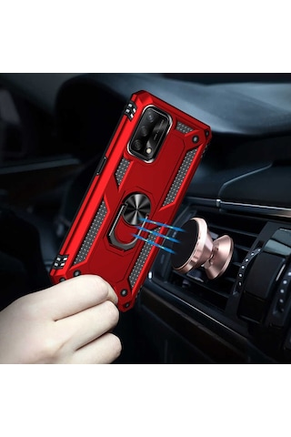 Oppo A74 Yüzüklü Standli Vega Kilif Ekran Koruyucu 510713489