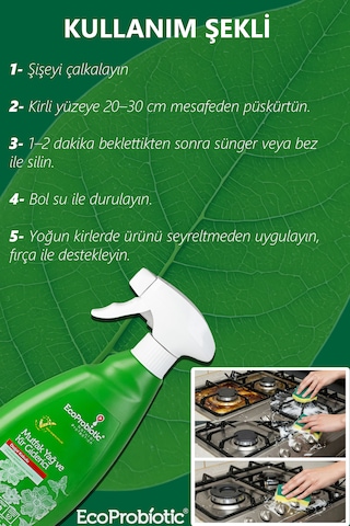 Organik Mutfak Yağ Ve Kir Giderici Sprey Ağır Kimyasal Içermez 500 Ml Tekli