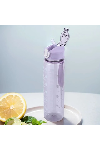 Yaozixa 800 Ml Mor Spor Su Bardağı, Cam Gibi Şeffaf, Pipetli, Yüksek Sicaklığa Dayanıklı, Atkı Kapağı Ve Taşıma Kolu İle Plastik Spor Kupa