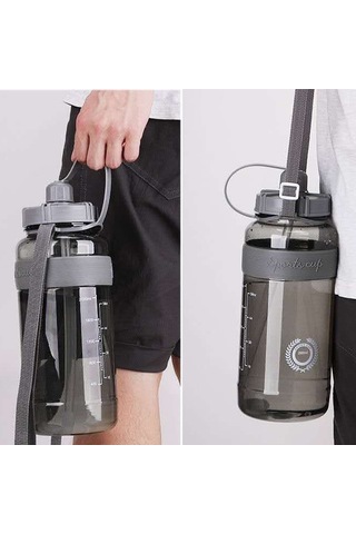 1L 2L 1.5 Litre Spor Plastik Su Içme Şişesi Için 1000Ml Bpa Ücretsiz Spor Içme Suyu Şişesi Saman Kayış-1000Ml Yeşil