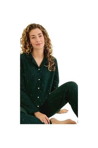 Serel Collection Kadın Pijama Takımı Sıcak Tutan Yumuşak Dokulu Yesl