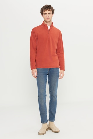 AC&Co / Altınyıldız Classics Anti-Pilling Tüylenme Yapmayan Bato Yaka Erkek Polar Sweatshirt Açık Kahverengi