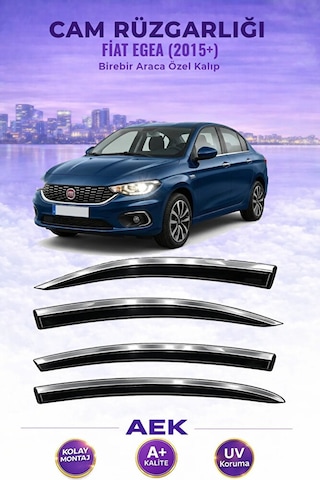 Fiat Egea Sedan 2015+ Araca Özel Kromlu Cam Rüzgarlığı Premium A+