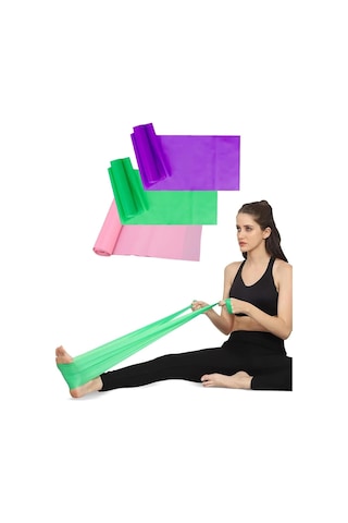 Tr Pilates Bandı 3 Lü Set 3 Farklı Direnç Seviyesinde 150x15 Cm Pilates Lastiği Egzersiz Aerobik Band Diğer