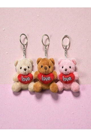 Love Yazılı 1adet Gönderim Ayıcık Peluş Anahtarlık 1 Adet Gelir