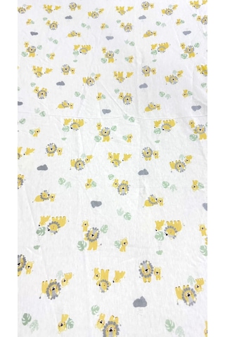 Pamuklu Penye 70x140 Lastikli Bebek Çarşafı Lastikli Beşik Çarşafı Bebek Çarşafı Aslan