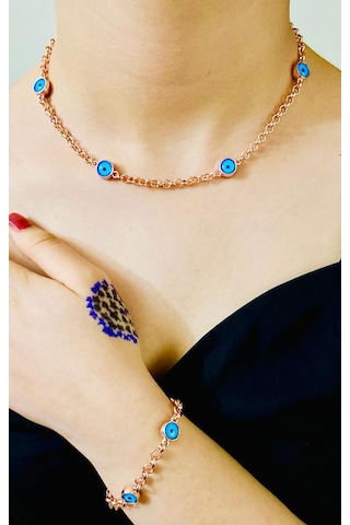 Ferrucci Fc.49156 Rosegold Çelik Kadın Kol Saat+nazarlıklı Set