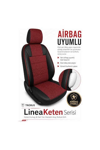 Renault Broadway 1990-2000 Uyumlu Lineaketen Serisi Ortopedik Bordo Kırmızı Koltuk Kılıfı