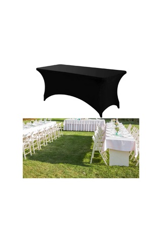 Homyl Katlanır Masa Için Örtüsü Spandex Satıcı Düğün Doğum Günü Siyah