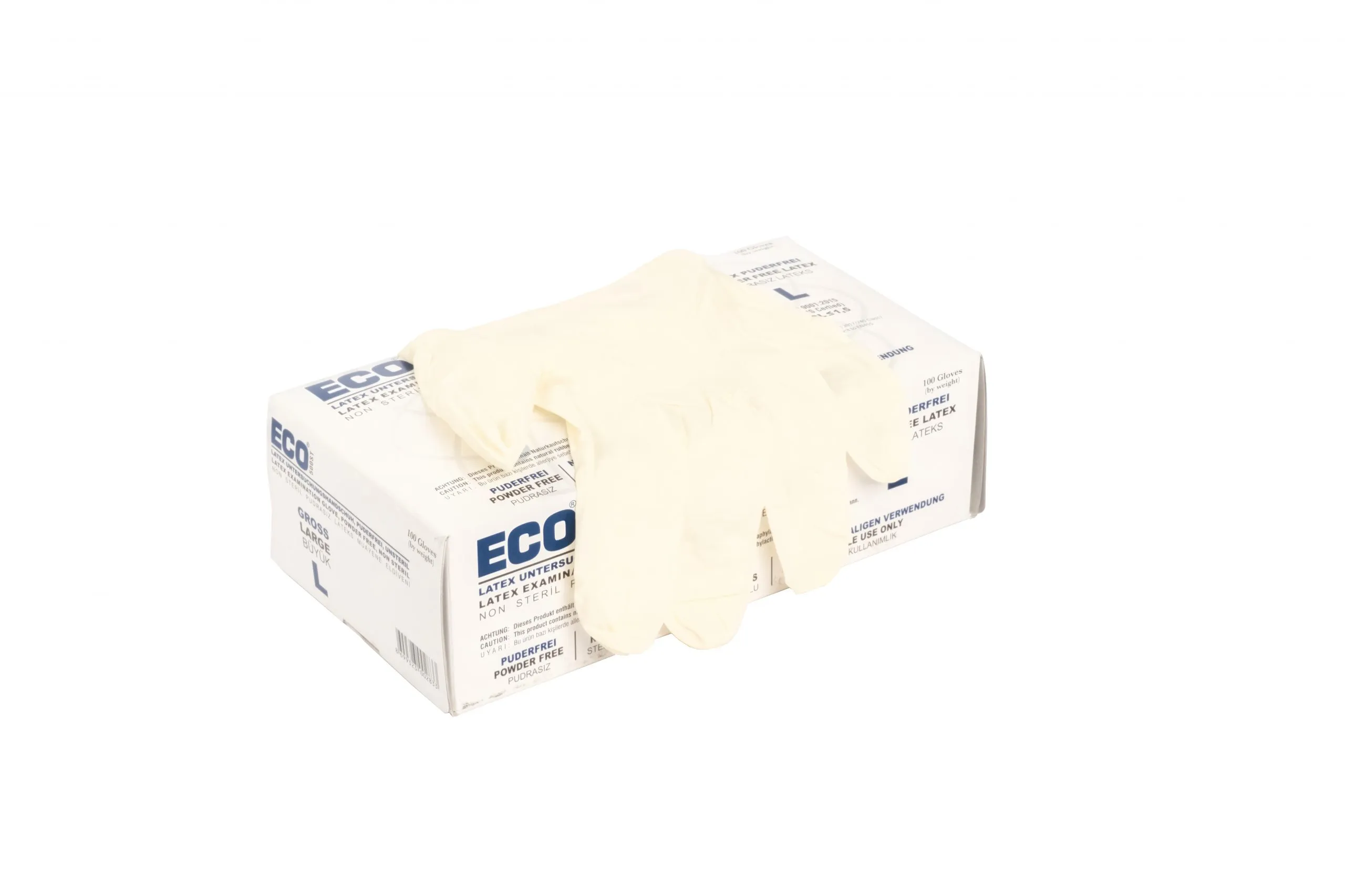 Eco Pudrasız Lateks Muayene Eldiveni Large L 100'lü Paket