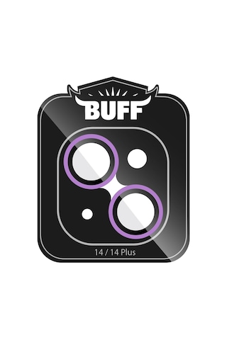 Buff Apple Uyumlu iPhone 14 / 14 Plus Neon Metal Lens Protector Mor