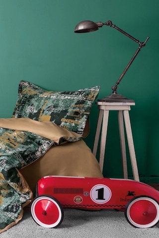 İssimo Home Rocky %100 Pamuk Saten Tek Kişilik Nevresim Takımı Kahverengi - Mavi