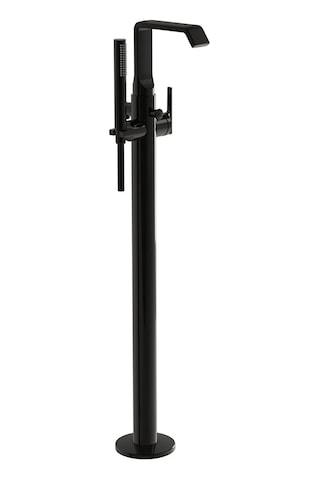 VitrA A4276939 Suit El Duşlu Yerden Küvet Bataryası Parlak Siyah