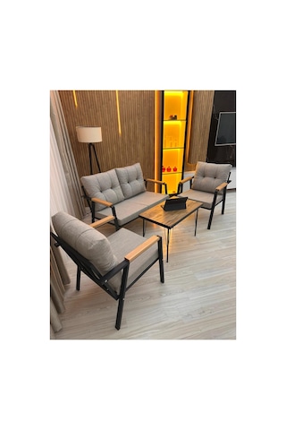 Yaren Model, Balkon, Bahçe, Cafe, Metal Koltuk Takımı, Bahçe Takımı , Çay Seti, 2+1+1+sehpa