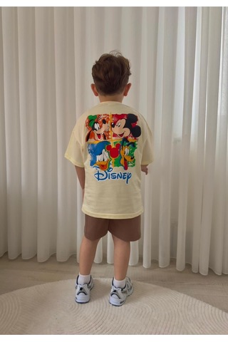 Jeliboomkidswear Erkek Çoçuk Şortlu Kısa Kollu 2 Li Takım Ekru