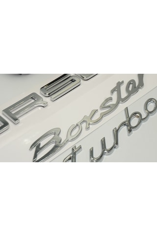 Porsche Boxster Turbo Bagaj 3M 3D ABS Yazı Logo Amblem Seti Gri