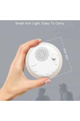 Yaleker Bebekler Ve Yetişkinler İçin 16 Sesli Usb Şarjlı Mini Beyaz Gürültü Makinesi - Gece Lambalı Beyaz