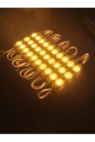 Parmak Led Lamba Amber Turuncu 3 Led 140 Lümen 12 Volt 10,lu