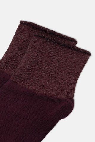 Suwen Glittery Soket Çorap Wss12010358020 Bordo