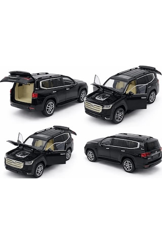 Kutulu Koleksiyon 1 / 24 Ölçek Toyota Land Cruiser Siyah Metal Araba