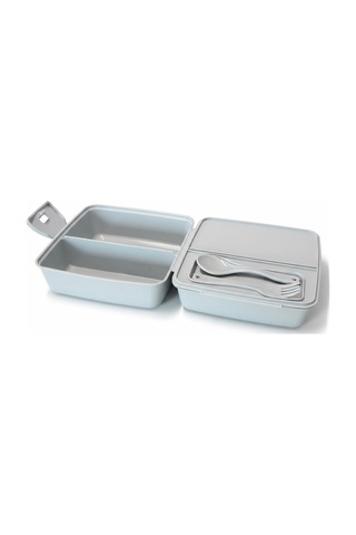 Bölmeli Sağlıklı Saklama Ve Yemek Kabı - Bpa Sız Sağlıklı - Kilit Kapak - Taşınabilir Lunchbox- Açık Gri Renk Çok Renkli