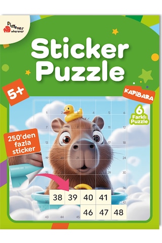 Playever Sticker Puzzle - Kapibara, Çıkartmalı Yapboz Etkinlik Kitabı