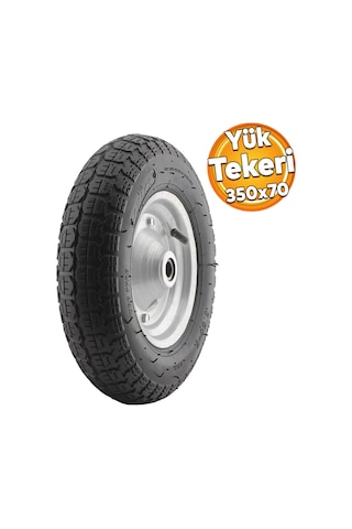 Lexroo Onaks El Arabası Yük Taşıma Tekeri Bilyeli Rulmanlı Havalı Şambrelli 350x70 Mm Çelik Jant