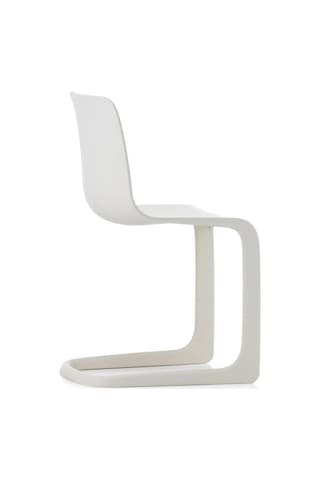 Vitra Evo - C Klasik Sandalye, Modern Yorum, Mat Yüzey, Ergonomik Tasarım, Geri Dönüştürülmüş Malzeme Beyaz