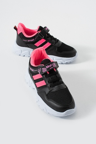 Adımist Çocuk Ortopedik Cırtlı Hafif Unisex Sneaker Spor Ayakkabı Maf Cırtlı Siyah - Fuşya