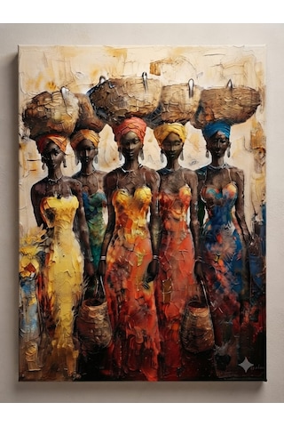 Tablo 40x60cm Orta Boy Kafe Ve Restoran Hediyelik Duvar Aksesuarı Kadınlar Siyah