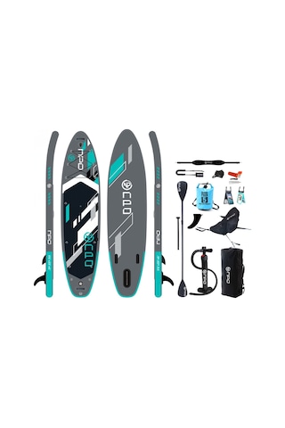 Npo Aqua Gray 350x84x15cm Şişme Military Sup Paddle Board 196kg Kürek Pompa Çanta Koltuklu Full Set