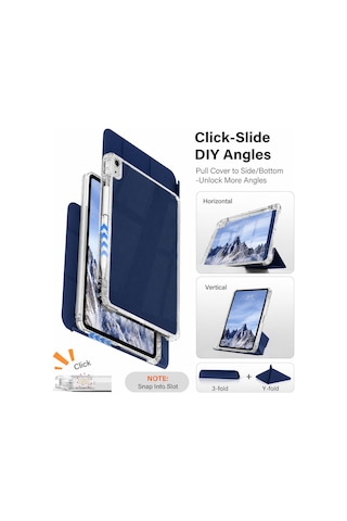 İpad 11. Nesil A16 2025 V 10.nesil 2022 İle Uyumlu Kapağı Ayrılabilir Mıknatıslı Arkası Sert Kılıf Kapaklı Kılıf