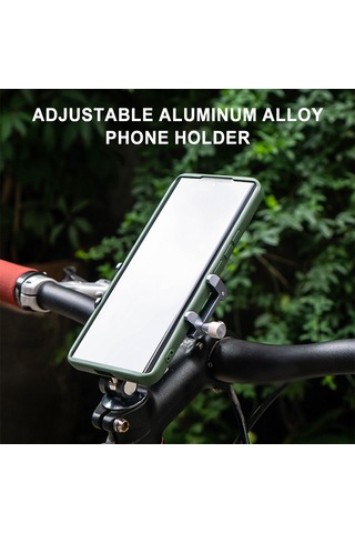 Qingmipy Alüminyum Bisiklet Telefon Tutucu, 5-10cm Genişliğindeki Cihazlar İçin, Siyah, Dağ Bisikleti Ve Bisikletler İçin Dayanıklı Tutucu