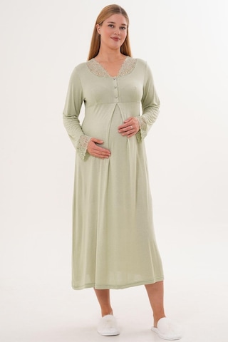 Mecit Pijama Mecit 6305 Yeşil Hamile Lohusa Gecelik