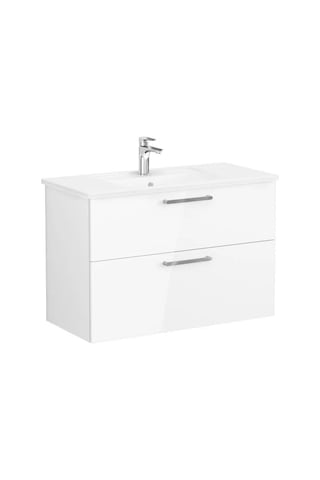 VitrA Root Flat 100 Cm Beyaz Çekmeceli Banyo Dolabı Alt Modül Lav Çok Renkli