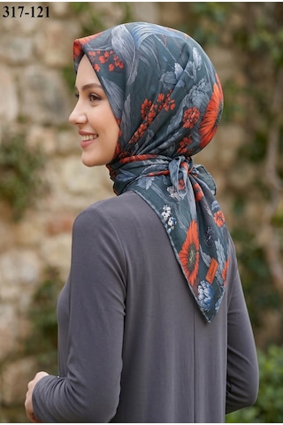 Sharell Desenli Soft Pamuk Eşarp 317-121 Çok Renkli